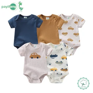 5-Piece Set of baby Boy Short-Sleeve Onesies